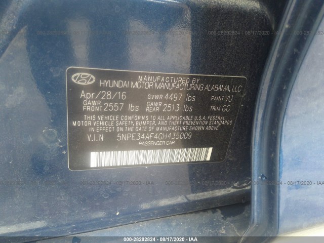 Photo 8 VIN: 5NPE34AF4GH435009 - HYUNDAI SONATA 