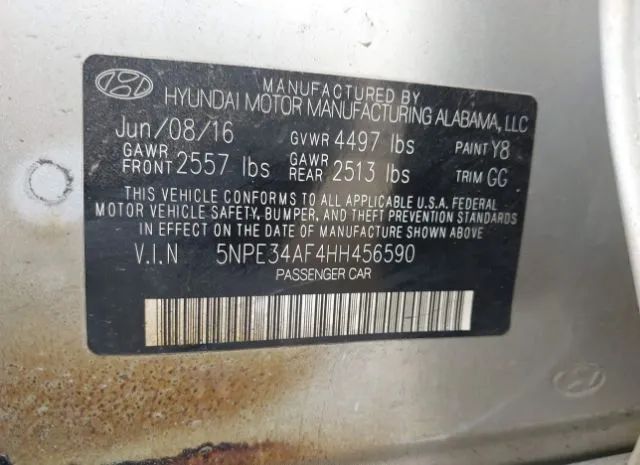 Photo 8 VIN: 5NPE34AF4HH456590 - HYUNDAI SONATA 