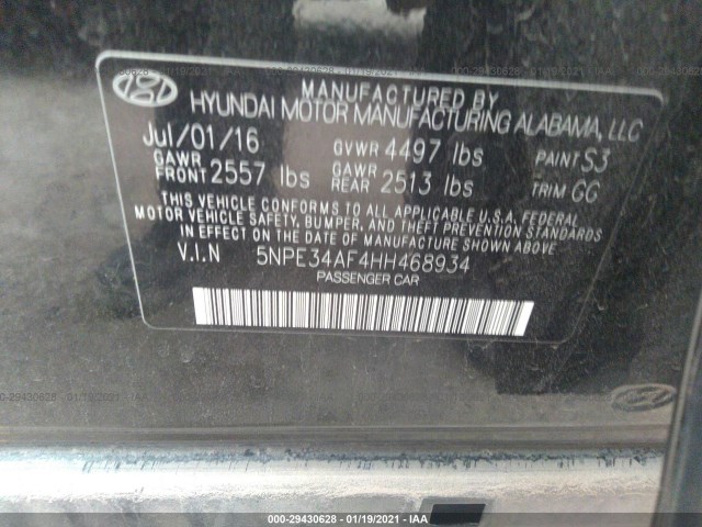 Photo 8 VIN: 5NPE34AF4HH468934 - HYUNDAI SONATA 