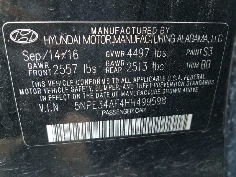 Photo 9 VIN: 5NPE34AF4HH499598 - HYUNDAI SONATA 