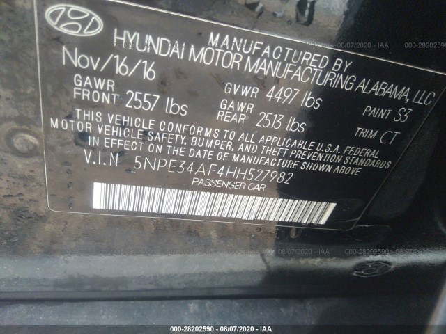 Photo 8 VIN: 5NPE34AF4HH527982 - HYUNDAI SONATA 