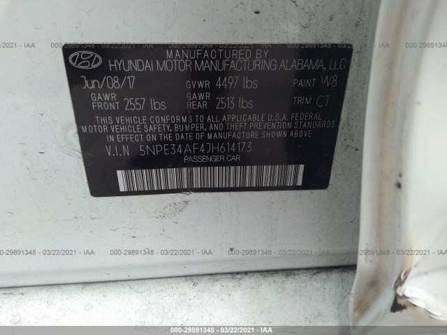 Photo 8 VIN: 5NPE34AF4JH614173 - HYUNDAI SONATA 