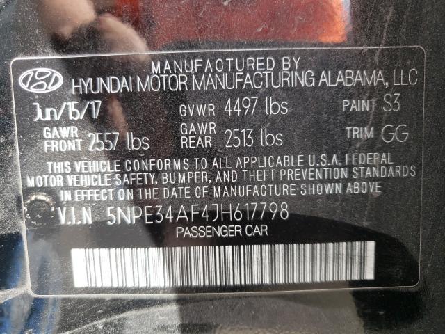 Photo 9 VIN: 5NPE34AF4JH617798 - HYUNDAI SONATA SPO 