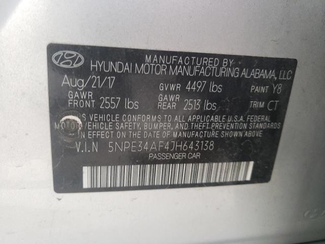 Photo 9 VIN: 5NPE34AF4JH643138 - HYUNDAI SONATA SPO 