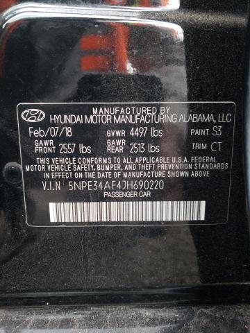 Photo 11 VIN: 5NPE34AF4JH690220 - HYUNDAI SONATA SEL 