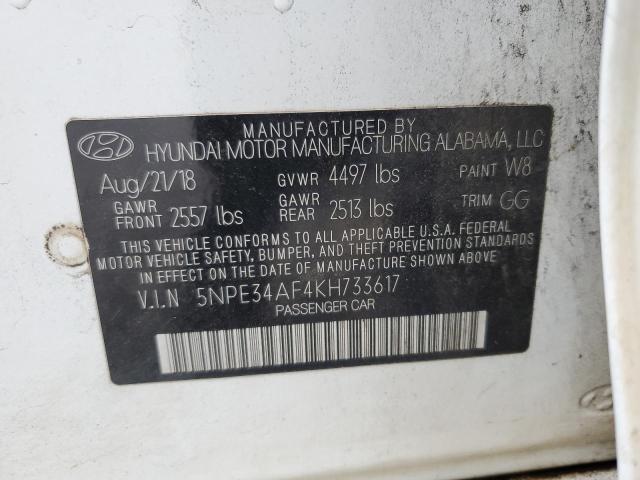 Photo 11 VIN: 5NPE34AF4KH733617 - HYUNDAI SONATA 