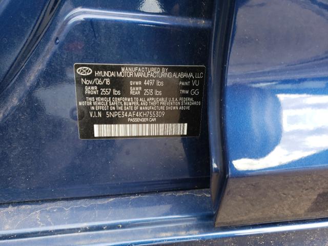 Photo 9 VIN: 5NPE34AF4KH755309 - HYUNDAI SONATA LIM 