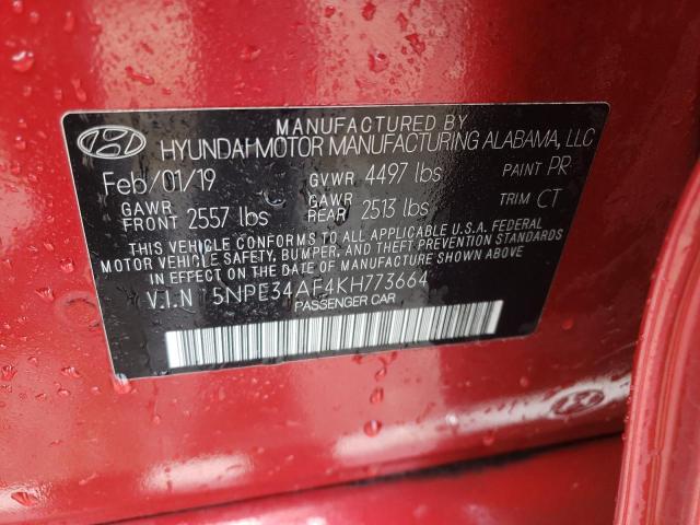 Photo 9 VIN: 5NPE34AF4KH773664 - HYUNDAI SONATA LIM 