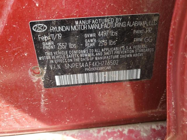 Photo 9 VIN: 5NPE34AF4KH776502 - HYUNDAI SONATA LIM 