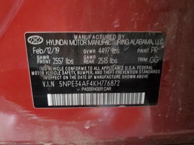 Photo 11 VIN: 5NPE34AF4KH776872 - HYUNDAI SONATA LIM 