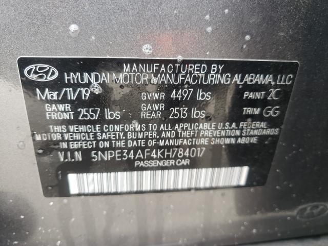 Photo 9 VIN: 5NPE34AF4KH784017 - HYUNDAI SONATA LIM 