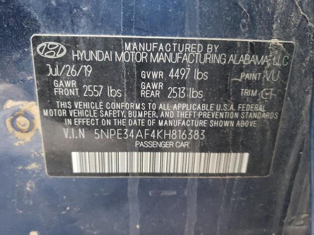 Photo 11 VIN: 5NPE34AF4KH816383 - HYUNDAI SONATA 