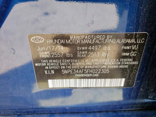 Photo 9 VIN: 5NPE34AF5FH022305 - HYUNDAI SONATA SPO 