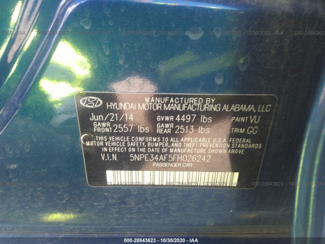 Photo 8 VIN: 5NPE34AF5FH026242 - HYUNDAI SONATA 