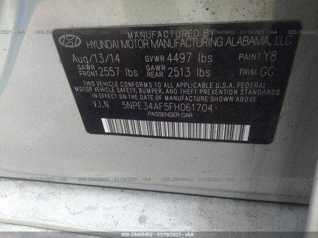 Photo 8 VIN: 5NPE34AF5FH061704 - HYUNDAI SONATA 