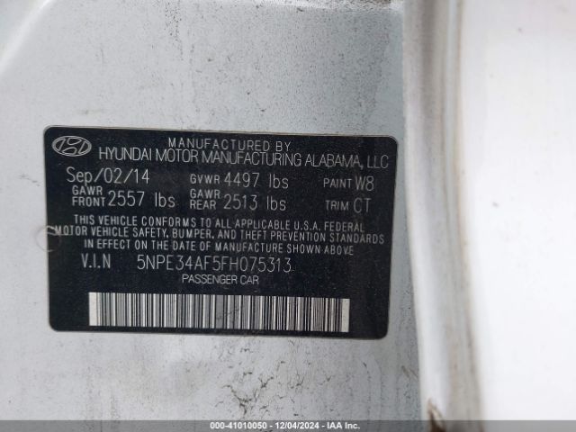 Photo 8 VIN: 5NPE34AF5FH075313 - HYUNDAI SONATA 