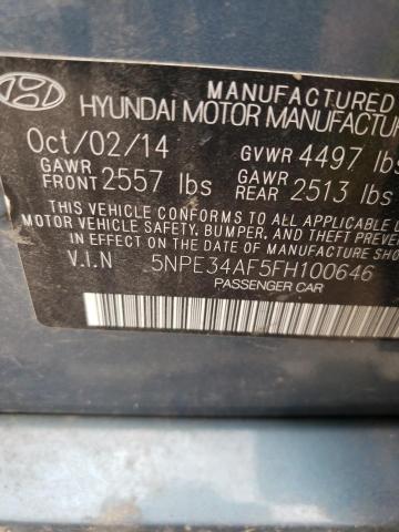 Photo 11 VIN: 5NPE34AF5FH100646 - HYUNDAI SONATA SPO 