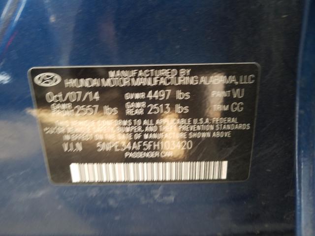 Photo 9 VIN: 5NPE34AF5FH103420 - HYUNDAI SONATA 