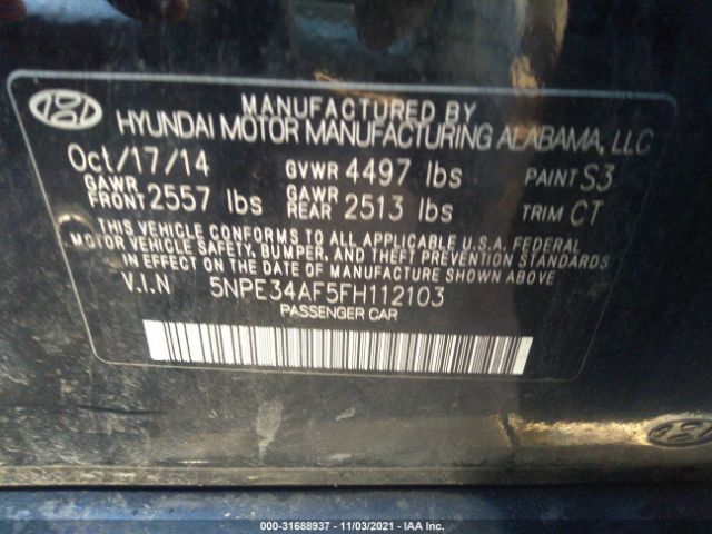 Photo 8 VIN: 5NPE34AF5FH112103 - HYUNDAI SONATA 