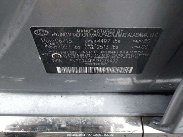 Photo 8 VIN: 5NPE34AF5FH236422 - HYUNDAI SONATA 