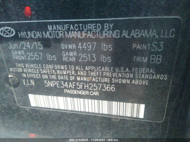 Photo 8 VIN: 5NPE34AF5FH257366 - HYUNDAI SONATA 