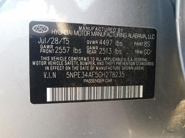 Photo 9 VIN: 5NPE34AF5GH278235 - HYUNDAI SONATA SPO 