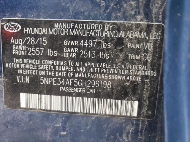 Photo 9 VIN: 5NPE34AF5GH296198 - HYUNDAI SONATA SPO 