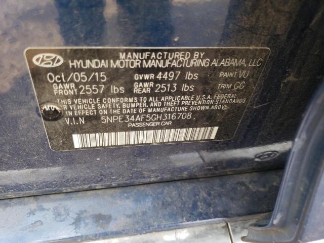 Photo 11 VIN: 5NPE34AF5GH316708 - HYUNDAI SONATA SPO 