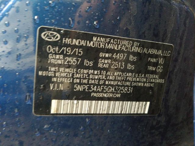 Photo 9 VIN: 5NPE34AF5GH325831 - HYUNDAI SONATA SPO 