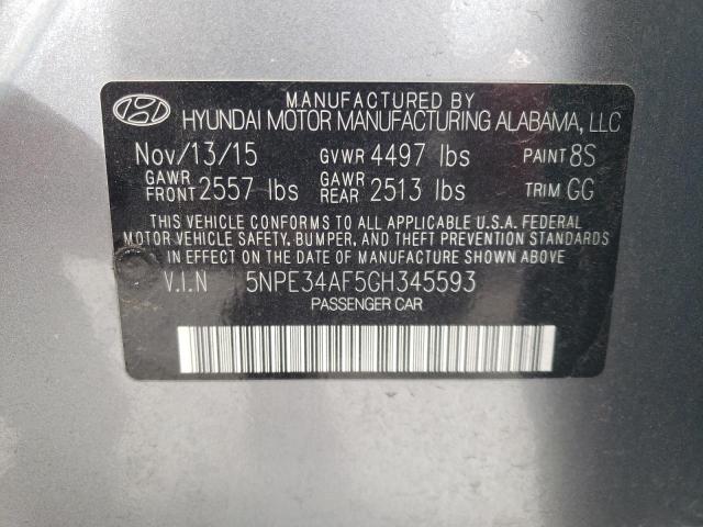 Photo 11 VIN: 5NPE34AF5GH345593 - HYUNDAI SONATA 