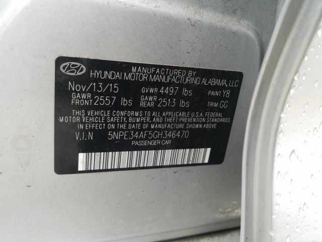 Photo 9 VIN: 5NPE34AF5GH346470 - HYUNDAI SONATA SPO 