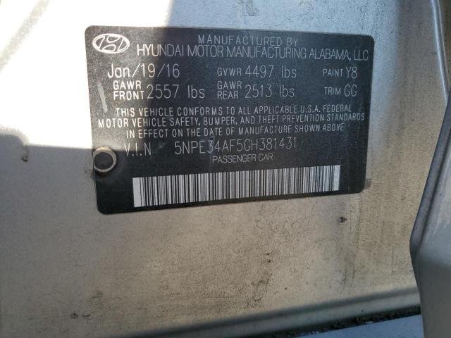 Photo 11 VIN: 5NPE34AF5GH381431 - HYUNDAI SONATA SPO 