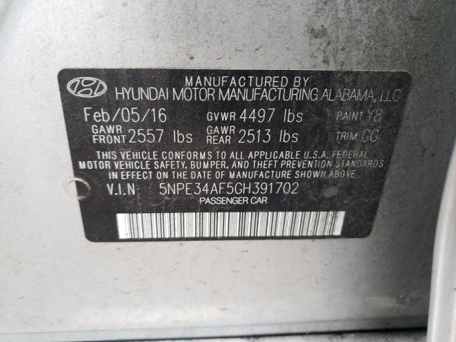 Photo 9 VIN: 5NPE34AF5GH391702 - HYUNDAI SONATA SPO 