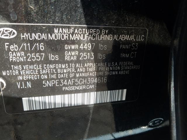 Photo 9 VIN: 5NPE34AF5GH394616 - HYUNDAI SONATA SPO 