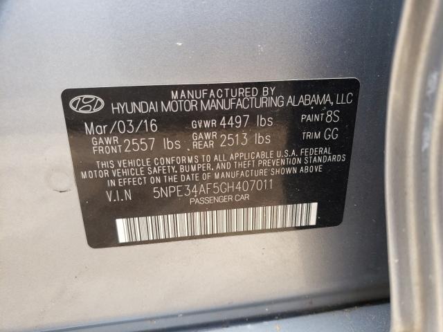 Photo 9 VIN: 5NPE34AF5GH407011 - HYUNDAI SONATA SPO 