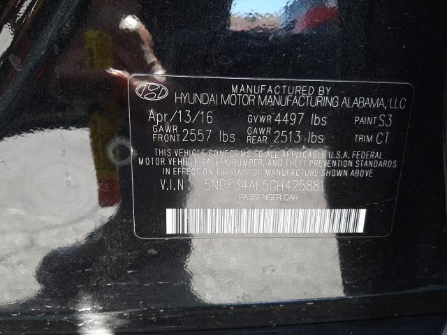 Photo 9 VIN: 5NPE34AF5GH425881 - HYUNDAI SONATA SPO 