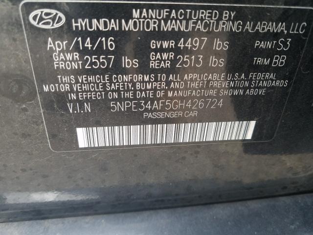 Photo 9 VIN: 5NPE34AF5GH426724 - HYUNDAI SONATA SPO 