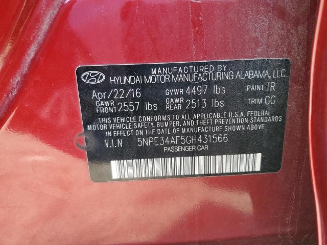 Photo 9 VIN: 5NPE34AF5GH431566 - HYUNDAI SONATA SPO 