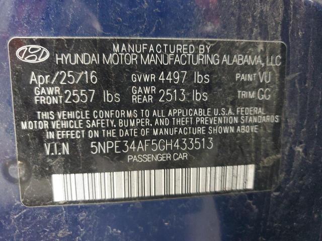 Photo 11 VIN: 5NPE34AF5GH433513 - HYUNDAI SONATA 