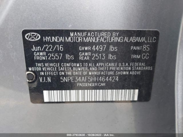 Photo 8 VIN: 5NPE34AF5HH464424 - HYUNDAI SONATA 