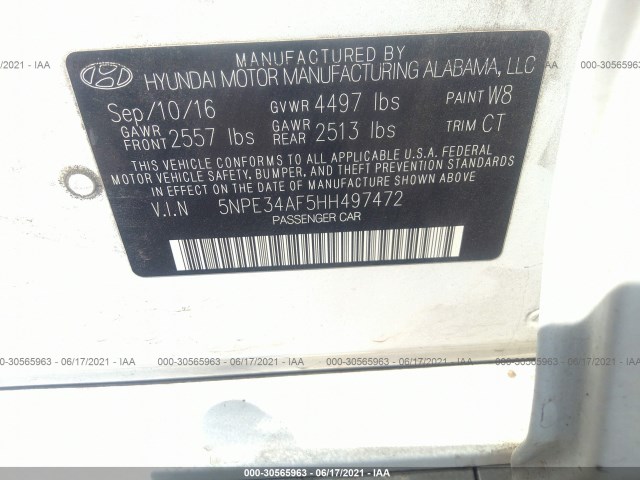 Photo 8 VIN: 5NPE34AF5HH497472 - HYUNDAI SONATA 