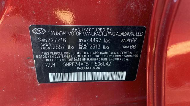 Photo 9 VIN: 5NPE34AF5HH506042 - HYUNDAI SONATA SPO 