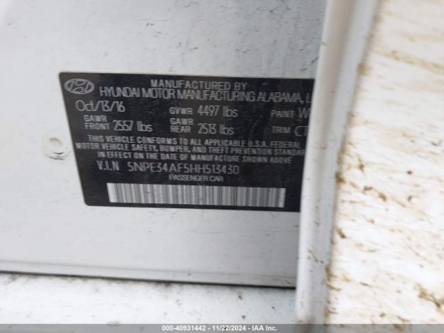 Photo 8 VIN: 5NPE34AF5HH513430 - HYUNDAI SONATA 