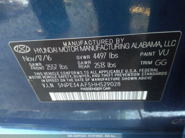 Photo 8 VIN: 5NPE34AF5HH529028 - HYUNDAI SONATA 