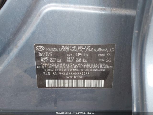 Photo 8 VIN: 5NPE34AF5HH554463 - HYUNDAI SONATA 