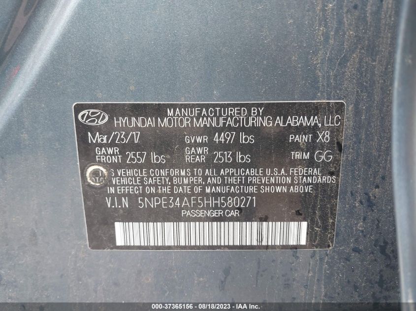 Photo 8 VIN: 5NPE34AF5HH580271 - HYUNDAI SONATA 