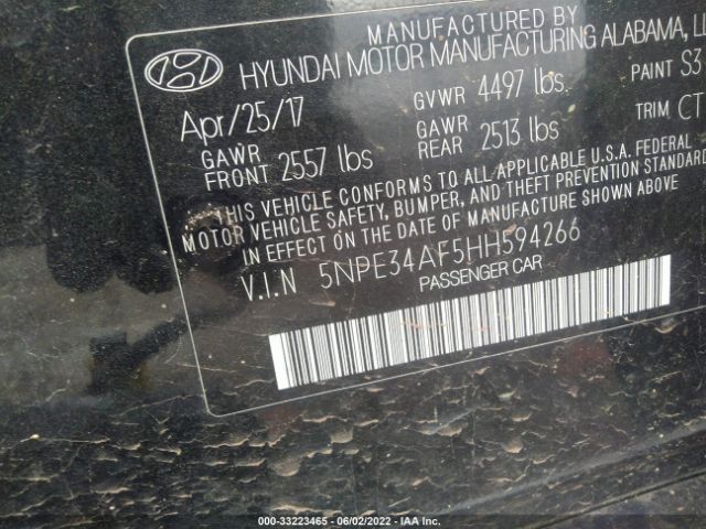 Photo 8 VIN: 5NPE34AF5HH594266 - HYUNDAI SONATA 