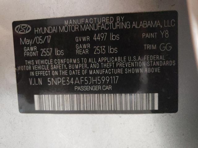 Photo 11 VIN: 5NPE34AF5JH599117 - HYUNDAI SONATA 