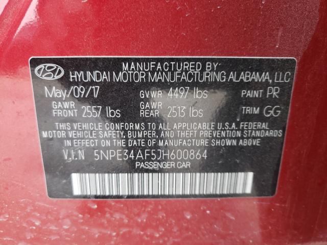 Photo 9 VIN: 5NPE34AF5JH600864 - HYUNDAI SONATA SPO 