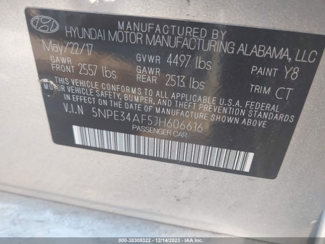 Photo 8 VIN: 5NPE34AF5JH606616 - HYUNDAI SONATA 